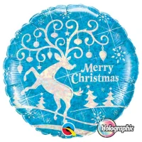 1202-2096 П 18" Merry Cristmas Олень голограф