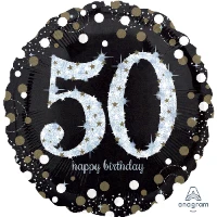1202-2724 А 18" HB Sparkling Birthday 50 gold S55