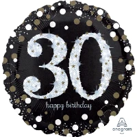 1202-2725 А 18" HB Sparkling Birthday 30 gold S55