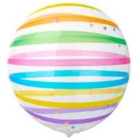 1202-3304 К BUBBLE СФЕРА 18" Полосы разноцветные