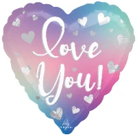 1202-3684 А 18" ILY Сердца Silver Омбре нежное S40