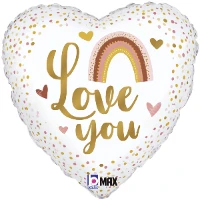 1202-3788 Б 18" LOVE YOU Сердце Бохо