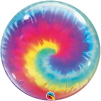 1202-3807 П BUBBLE 22" Узор Tie-Dye Спирали Радуга