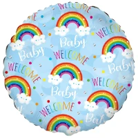 1202-3855 Ф 18" WELCOME BABY Радуги на голубом