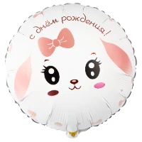 1202-4042 К 18" РУС ДР Зайка с розовым бантиком