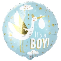 1202-4047 А 18" BOY Аист на голубом сатин S40