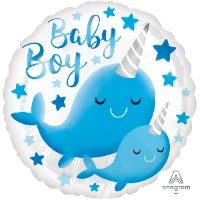 1202-4175 А 18" BABY BOY Нарвал Мама и Малыш S40