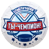 1202-4199 Р 18" РУС ТЫ ЧЕМПИОН Хоккеист