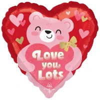 1202-4384 А 18" LOVE YOU Мишка с сердцем розов S40