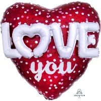 1203-0711 А ДЖАМБО ILY Буквы 3D cердце гологр P75