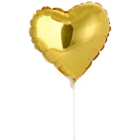 1204-0171 Ф Б/РИС 9" СЕРДЦЕ Металлик Gold(FM)