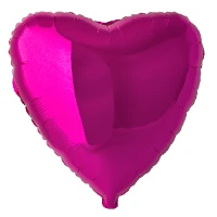 1204-0485 Ф Б/РИС 18" СЕРДЦЕ Металлик Fuchsia