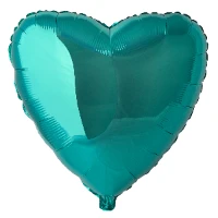1204-0533 Ф Б/РИС 18" СЕРДЦЕ Металлик Turquoise