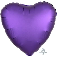 1204-0638 А Б/РИС СЕРДЦЕ 18" Сатин Purple Royale