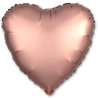 1204-0830 Р Б/РИС СЕРДЦЕ 18" Сатин Rose Gold