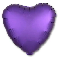 1204-0832 Р Б/РИС СЕРДЦЕ 18" Сатин Purple