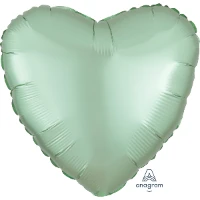 1204-0905 А Б/РИС СЕРДЦЕ 18" Сатин Mint Green