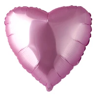 1204-0952 Ф Б/РИС 18" СЕРДЦЕ Сатин Pink