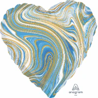 1204-1042 А Б/РИС СЕРДЦЕ 18" Мрамор Blue