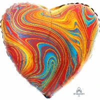 1204-1044 А Б/РИС СЕРДЦЕ 18" Мрамор Colorful