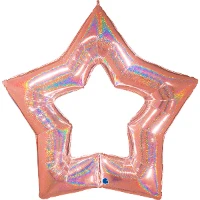 1204-1131 Г Б/РИС ЗВЕЗДА полая 48" Rose Gold блеск