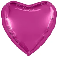 1204-1182 Р Б/РИС СЕРДЦЕ 18" Металлик Fuchsia