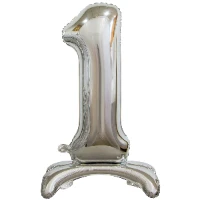 1207-3647 К ЦИФРА 1  30" Silver на подставке