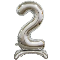 1207-3648 К ЦИФРА 2  30" Silver на подставке