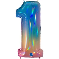 1207-3895 Г ЦИФРА 1  40" Радуга переливы