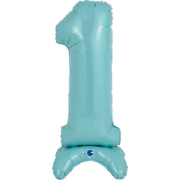 1207-4265 Г ЦИФРА 1  25" Pastel Blue на подставке