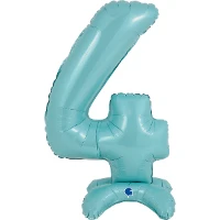 1207-4268 Г ЦИФРА 4  25" Pastel Blue на подставке