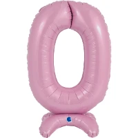 1207-4275 Г ЦИФРА 0  25" Pastel Pink на подставке