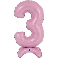 1207-4278 Г ЦИФРА 3  25" Pastel Pink на подставке