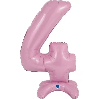 1207-4279 Г ЦИФРА 4  25" Pastel Pink на подставке