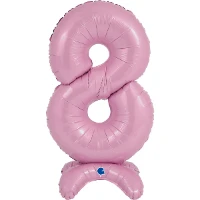 1207-4283 Г ЦИФРА 8  25" Pastel Pink на подставке