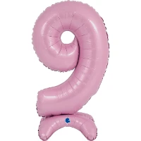1207-4284 Г ЦИФРА 9  25" Pastel Pink на подставке