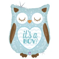 1207-4343 Б ФИГУРА IT'S A BOY Сова голубая блеск