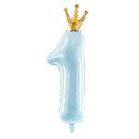 1207-4355 ПД ЦИФРА 1 35,5" с короной Sky Blue