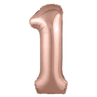 1207-4892 Р ЦИФРА 1  40" Металлик Rose Gold