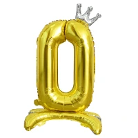 1207-4943 К ЦИФРА 0 32" Gold на подставке Корона