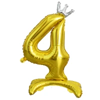 1207-4947 К ЦИФРА 4 32" Gold на подставке Корона
