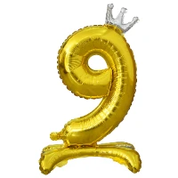 1207-4952 К ЦИФРА 9 32" Gold на подставке Корона