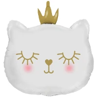 1207-4956 К ФИГУРА Кошка в короне голова белая