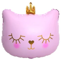 1207-4957 К ФИГУРА Кошка в короне голова розовая