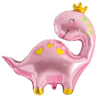 1207-5532 К ФИГУРА Динозаврик в короне розовый