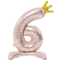 1207-5780 К ЦИФРА 6 32" Pink на подставке Корона