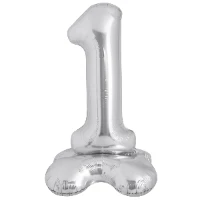 1207-5926 К ЦИФРА 1 50" Silver на подставке