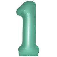 1207-6396 Ф ЦИФРА 1  40" SLIM Satin Turquoise