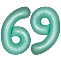 1207-6401 Ф ЦИФРА 6/9  40" SLIM Satin Turquoise