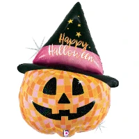1207-6501 Б ФИГУРА HAPPY HALLOWEEN Тыква в колпаке